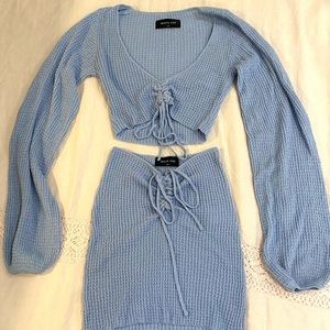 White fox boutique knit set